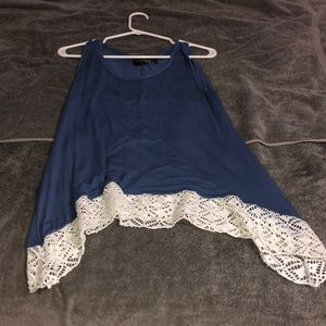 blue and whit tank top
